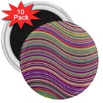 Wave Abstract Happy Background 3  Magnets (10 pack)  Front