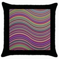 Wave Abstract Happy Background Throw Pillow Case (black) by BangZart