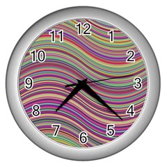 Wave Abstract Happy Background Wall Clocks (silver)  by BangZart