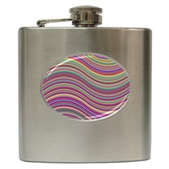 Wave Abstract Happy Background Hip Flask (6 Oz) by BangZart