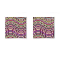 Wave Abstract Happy Background Cufflinks (square) by BangZart