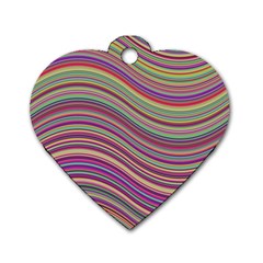 Wave Abstract Happy Background Dog Tag Heart (one Side)