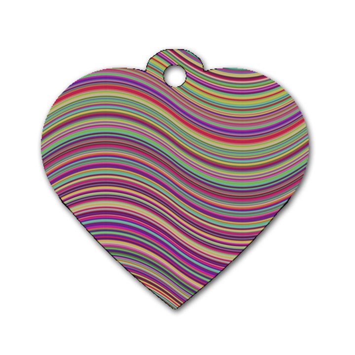 Wave Abstract Happy Background Dog Tag Heart (One Side)