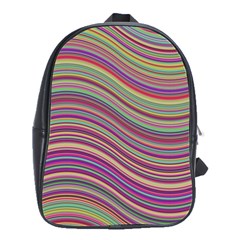 Wave Abstract Happy Background School Bag (large) by BangZart