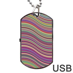 Wave Abstract Happy Background Dog Tag Usb Flash (one Side) by BangZart