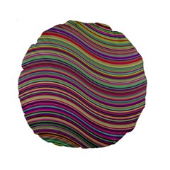 Wave Abstract Happy Background Standard 15  Premium Round Cushions