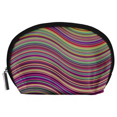 Wave Abstract Happy Background Accessory Pouches (large)  by BangZart