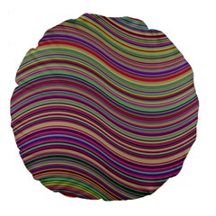 Wave Abstract Happy Background Large 18  Premium Flano Round Cushions