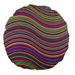 Wave Abstract Happy Background Large 18  Premium Flano Round Cushions Front