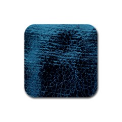 Blue Black Shiny Fabric Pattern Rubber Square Coaster (4 Pack)  by BangZart