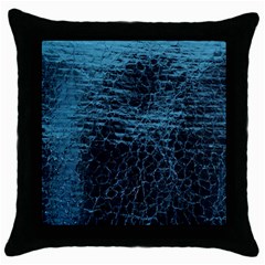 Blue Black Shiny Fabric Pattern Throw Pillow Case (black) by BangZart