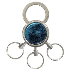 Blue Black Shiny Fabric Pattern 3-ring Key Chains