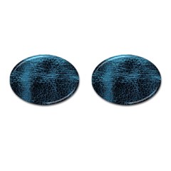 Blue Black Shiny Fabric Pattern Cufflinks (oval)