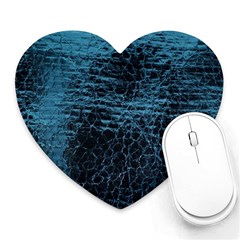 Blue Black Shiny Fabric Pattern Heart Mousepads