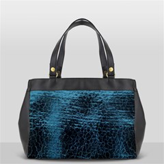 Blue Black Shiny Fabric Pattern Office Handbags (2 Sides)  by BangZart