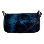 Blue Black Shiny Fabric Pattern Shoulder Clutch Bags Front