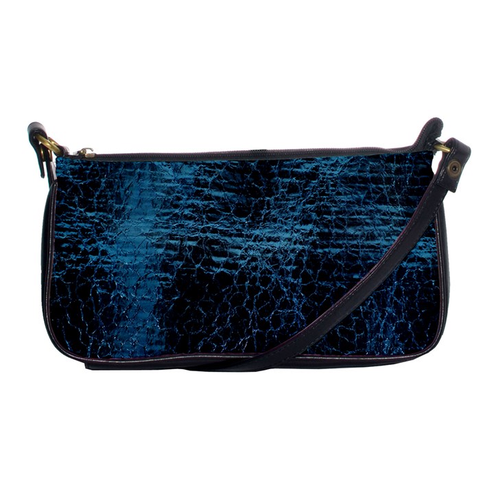 Blue Black Shiny Fabric Pattern Shoulder Clutch Bags