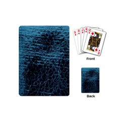 Blue Black Shiny Fabric Pattern Playing Cards (mini) 