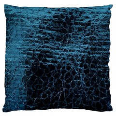 Blue Black Shiny Fabric Pattern Large Cushion Case (two Sides)