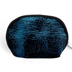 Blue Black Shiny Fabric Pattern Accessory Pouches (medium) 