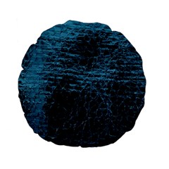 Blue Black Shiny Fabric Pattern Standard 15  Premium Flano Round Cushions by BangZart