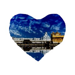 India Punjab Amritsar Sikh Standard 16  Premium Flano Heart Shape Cushions by BangZart