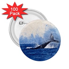 Whale Watercolor Sea 2 25  Buttons (100 Pack)  by BangZart