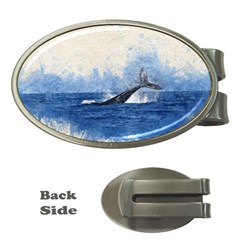 Whale Watercolor Sea Money Clips (oval)  by BangZart