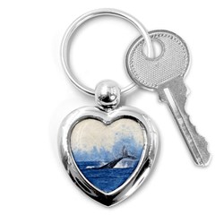 Whale Watercolor Sea Key Chains (heart) 