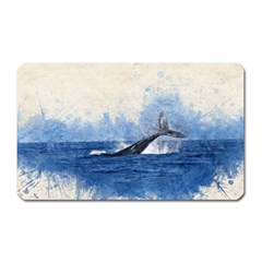 Whale Watercolor Sea Magnet (rectangular) by BangZart