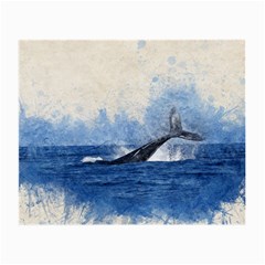 Whale Watercolor Sea Small Glasses Cloth by BangZart