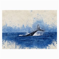 Whale Watercolor Sea Large Glasses Cloth by BangZart