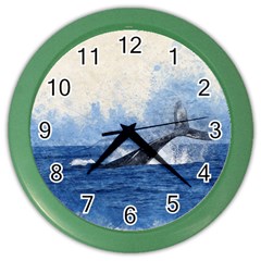 Whale Watercolor Sea Color Wall Clocks