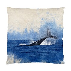 Whale Watercolor Sea Standard Cushion Case (one Side)