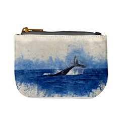 Whale Watercolor Sea Mini Coin Purses