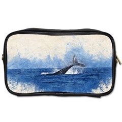 Whale Watercolor Sea Toiletries Bags by BangZart