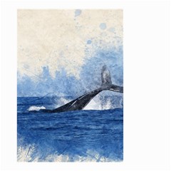 Whale Watercolor Sea Small Garden Flag (two Sides) by BangZart