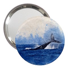 Whale Watercolor Sea 3  Handbag Mirrors by BangZart