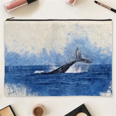 Whale Watercolor Sea Cosmetic Bag (xxxl) 