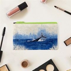 Whale Watercolor Sea Cosmetic Bag (xs)