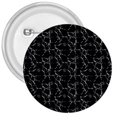 Black And White Textured Pattern 3  Buttons