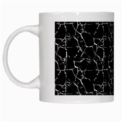 Black And White Textured Pattern White Mugs by dflcprints