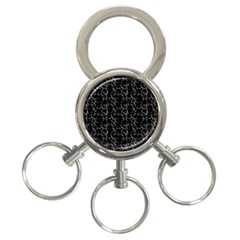 Black And White Textured Pattern 3-ring Key Chains by dflcprints