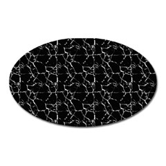 Black And White Textured Pattern Oval Magnet by dflcprints