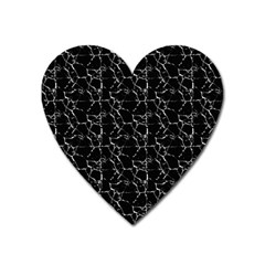 Black And White Textured Pattern Heart Magnet