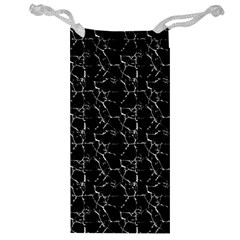 Black And White Textured Pattern Jewelry Bag by dflcprints