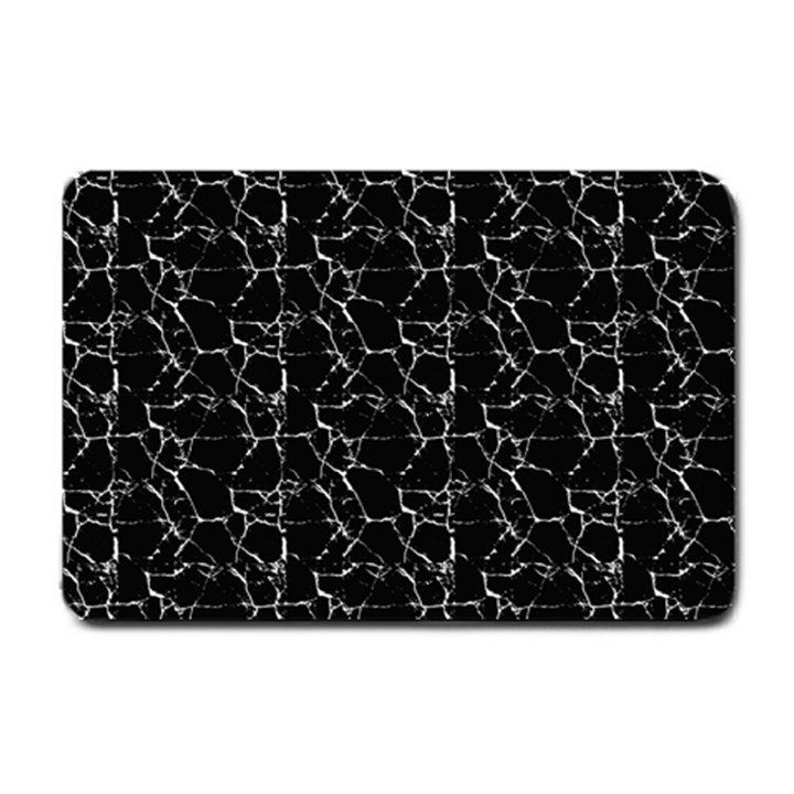 Black And White Textured Pattern Small Doormat 