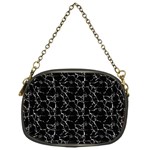 Black And White Textured Pattern Chain Purses (One Side)  Front