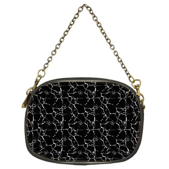 Black And White Textured Pattern Chain Purses (One Side) 