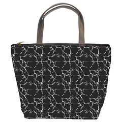 Black And White Textured Pattern Bucket Bags by dflcprints